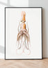 modern black frame vintage squid print wall art